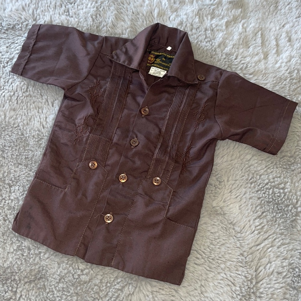 Guayaberas Pirámide De Yucatán Baby Boy Button up México Sz 6/12M